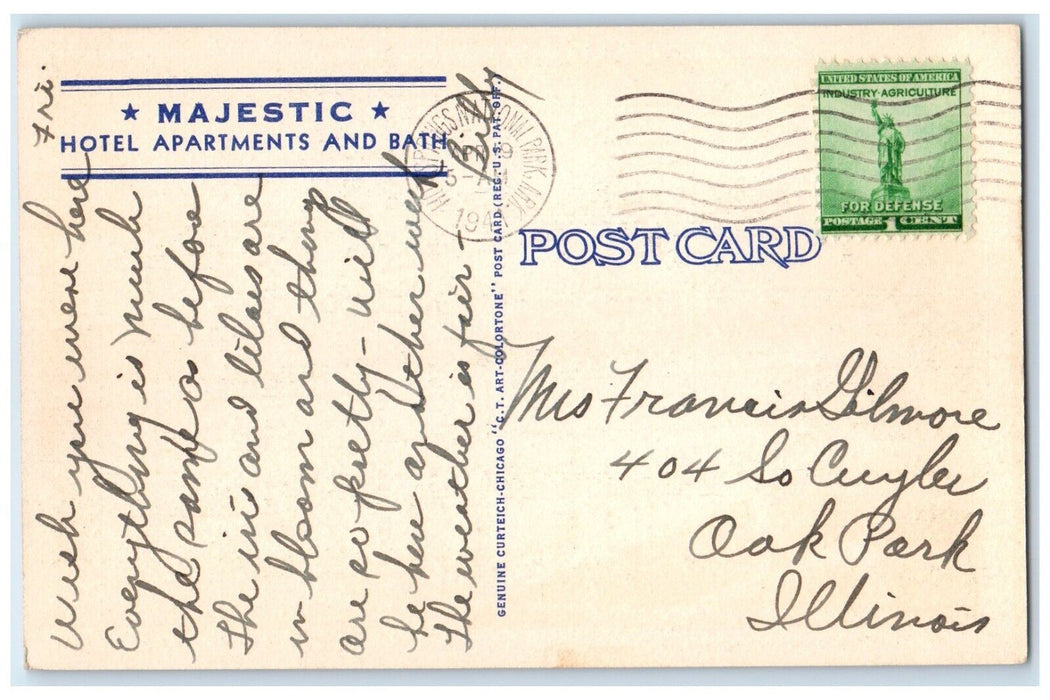 1941 Majestic Hotel Annex And Bath House Hot Springs National Park AR Postcard