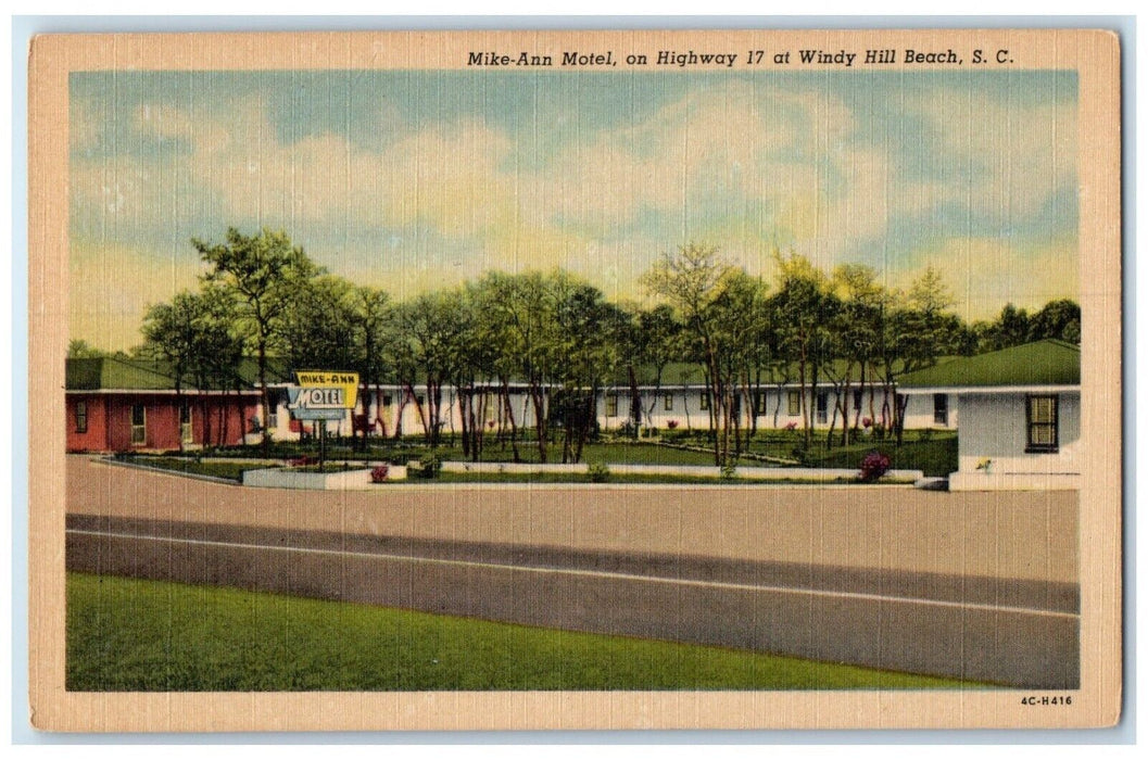 c1930's Mike Ann Motel Windy Hill Beach South Carolina SC Vintage Postcard