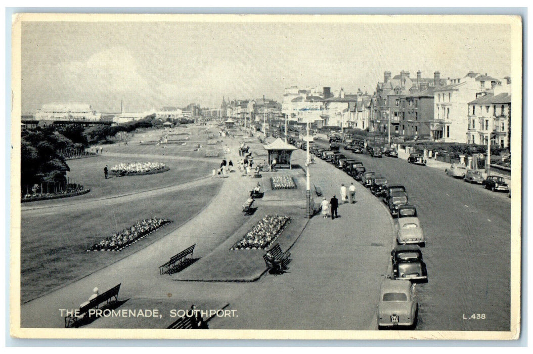 1962 The Promenade Southport Merseyside England Silveresque Postcard