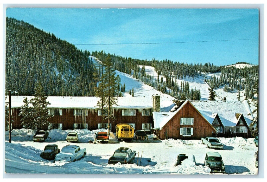 c1960's Hochlandhof High County Inn Motel Cars Winter Park Colorado CO Postcard