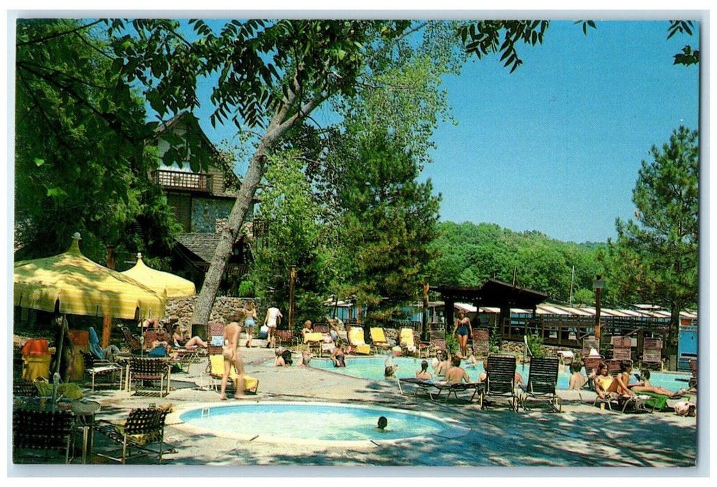c1950's Marriott's Tan Tar A Resort Pool Osage Beach Missouri MO Postcard