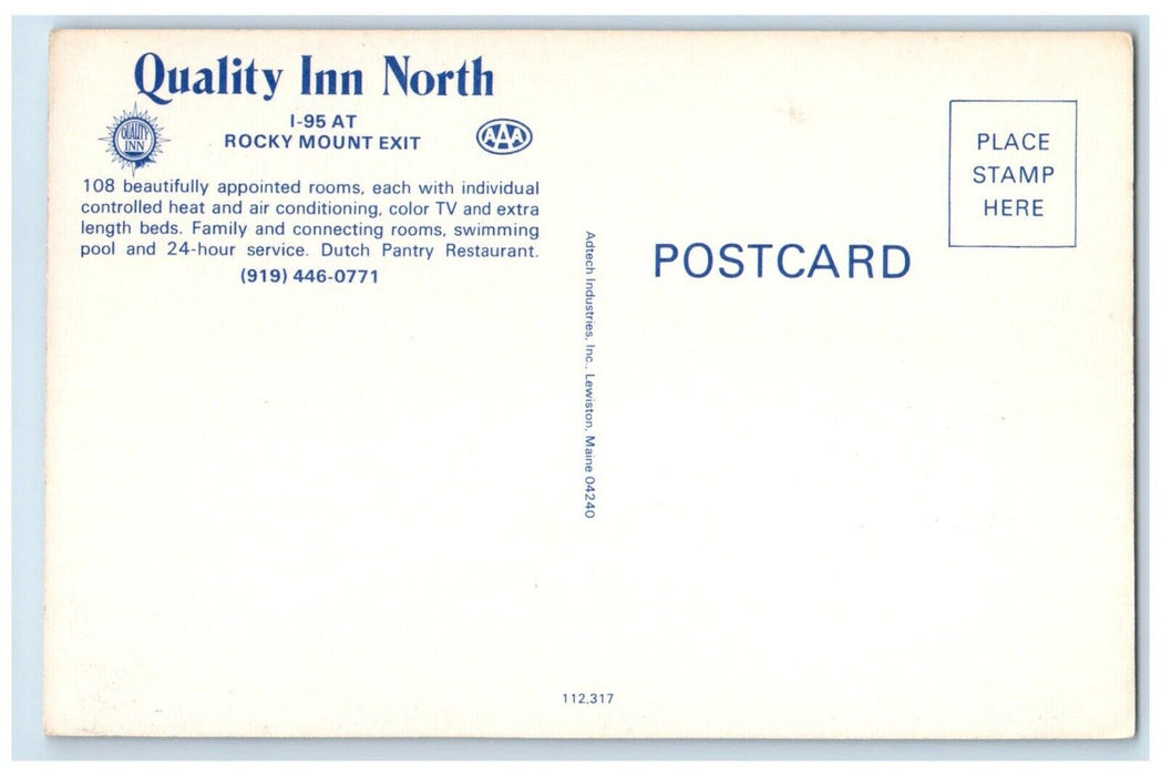 c1960's Quality Inn Motel And Swimming Pool North South Carolina SC Postcard