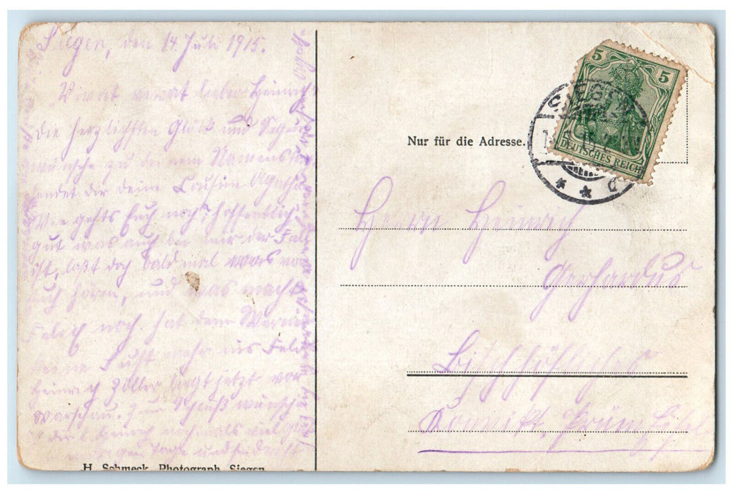 1915 Siegen Upper Castle North Rhine-Westphalia Germany Antique Postcard