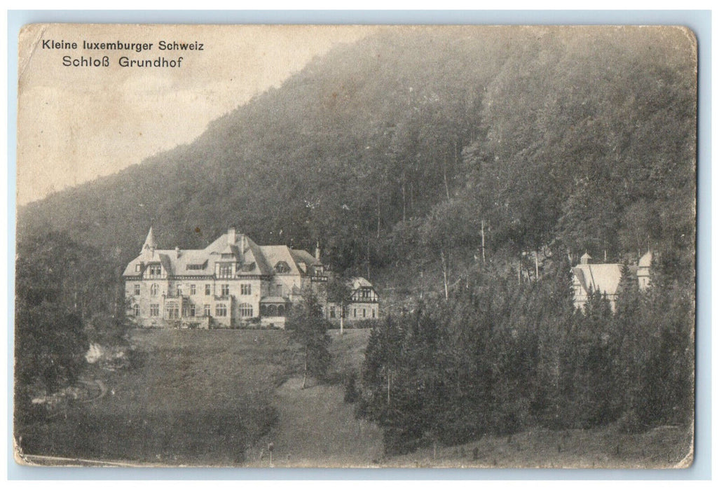 c1910 Luxembourg's Little Switzerland Grundhof Castle Antique Postcard