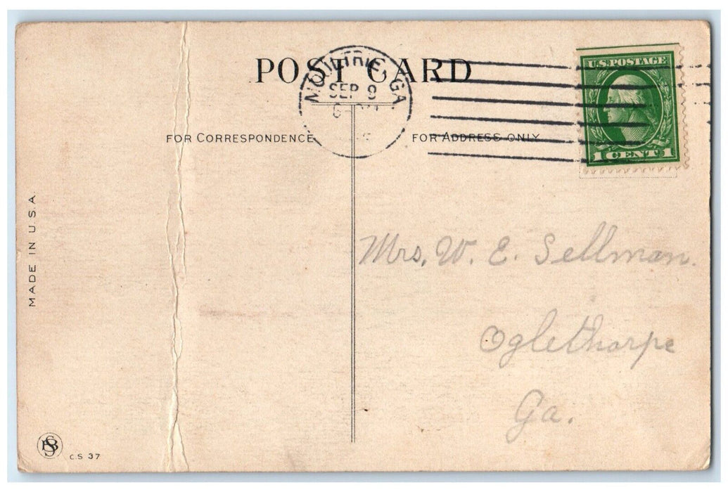 c1910's Stork Delivering Baby Moultrie Georgia GA Posted Antique Postcard