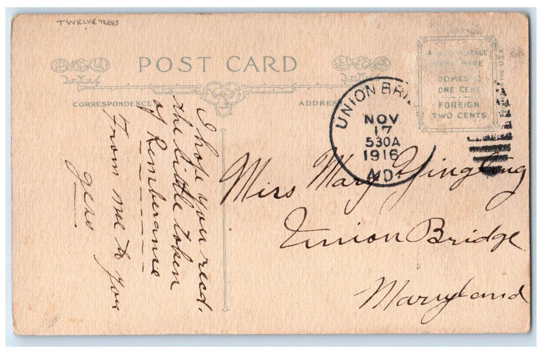 1916 Boy Injured Twelvetrees Union Bridge North Dakota ND Antique Postcard