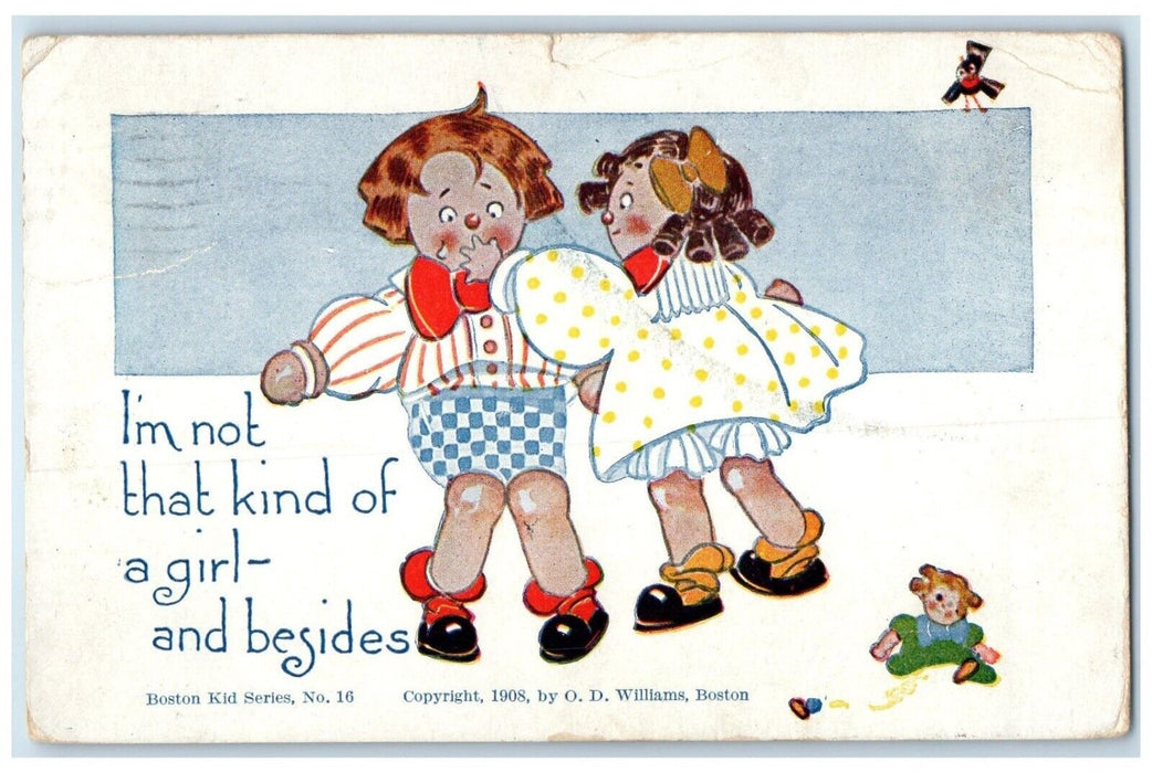 1910 Children I'm Not That Kind Of Girl Cleveland Ohio OH Antique Postcard