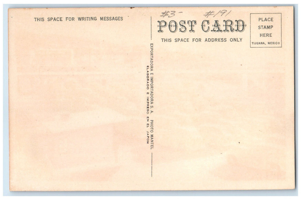 c1940's Returning Back To The States After Visiting Tijuana Mexico Postcard