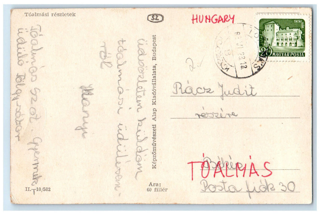 1923 View of Toalmasi Reszletek Hungary Multiview Vintage Posted Postcard