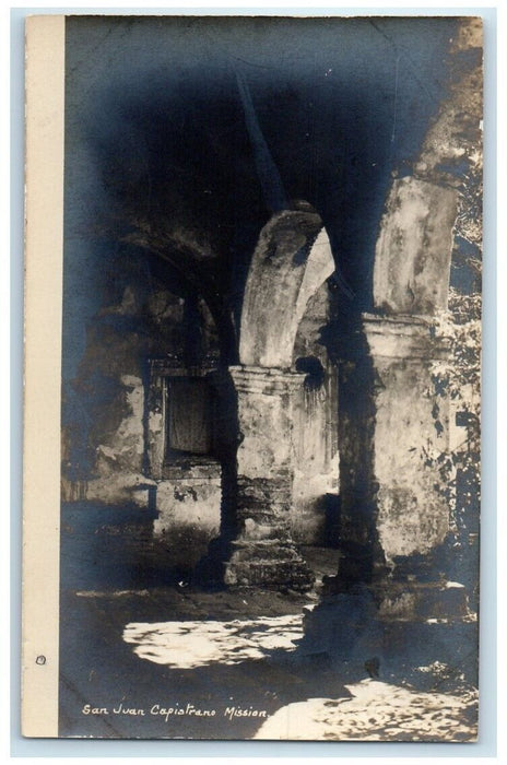 c1910's Interior Arches View San Juan Capistrano Mission CA RPPC Photo Postcard