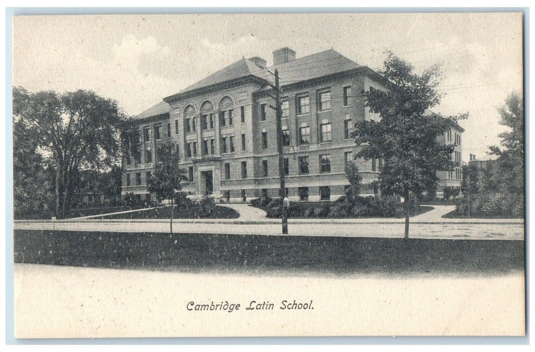 c1905 Cambridge Latin School Exterior Building Massachusetts MA Vintage Postcard