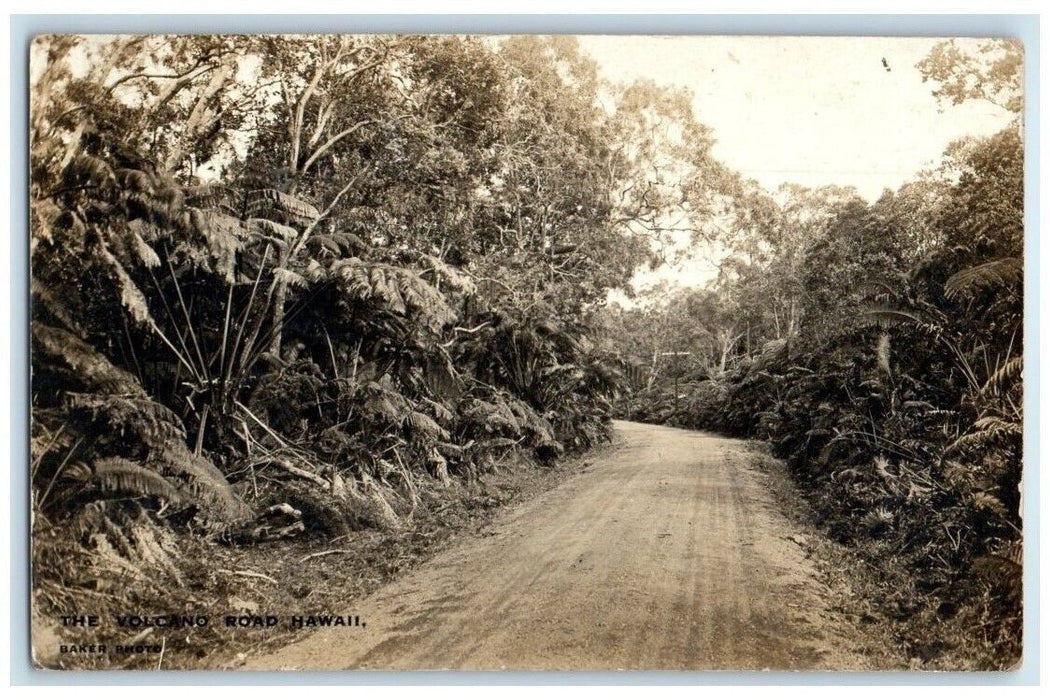 c1910's The Volcano Road Forest View Baker Hawaii HI RPPC Photo Postcard
