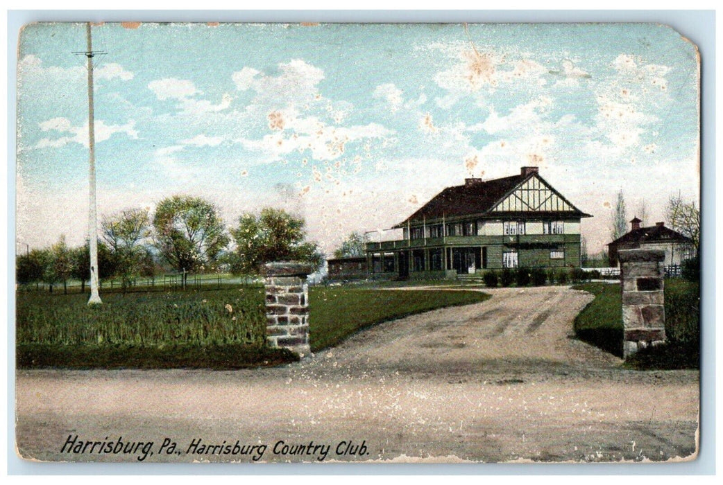 c1910 Harrisburg Country Club Exterior Building Harrisburg Pennsylvania Postcard