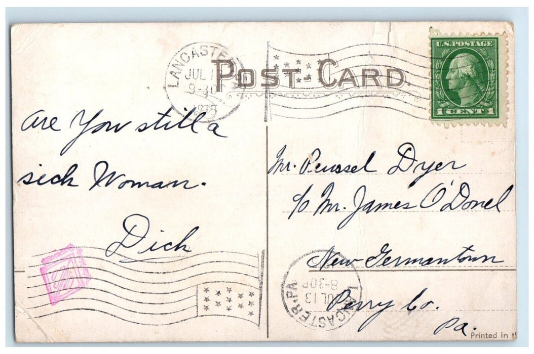 1915 Market Street Sixteenth Exterior Trolley Harrisburg Pennsylvania Postcard