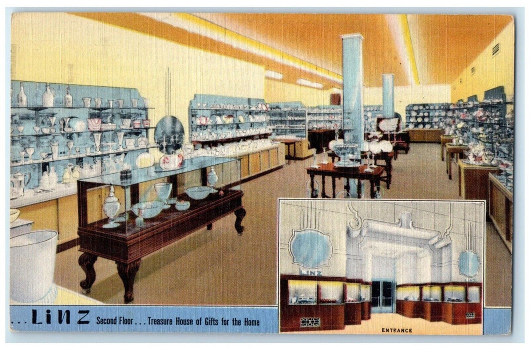 The South's Greatest Jewelers Linz Interior View Dallas Texas TX Postcard