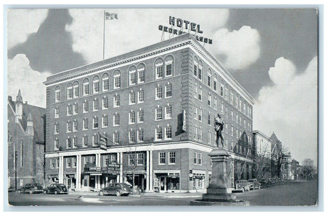 Alexandria And The George Mason Hotel Cars Stores Virginia VA Vintage Postcard