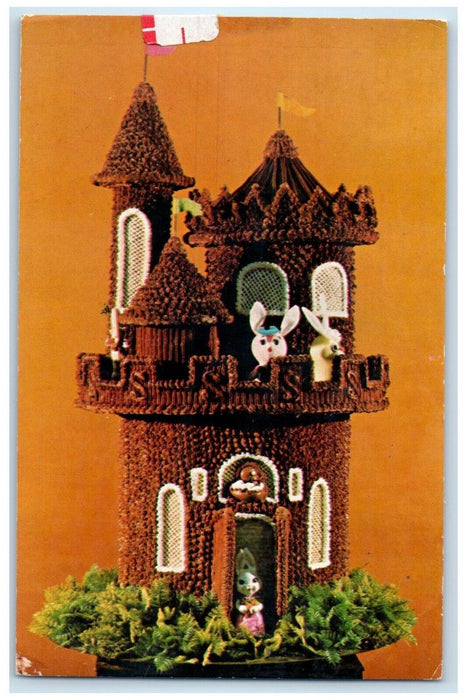 Peter Rabbit's Giant Chocolate Castle Daffin's Candies Sharon PA Posted Postcard