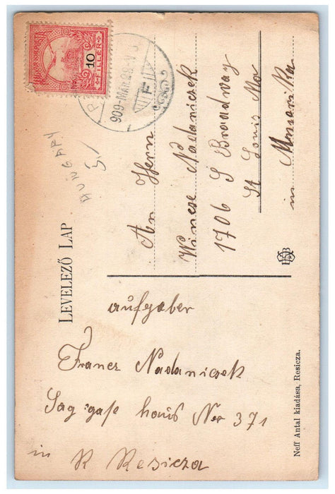 1909 Scene at Electric Kozpont Resicza Romania Antique Unposted Postcard