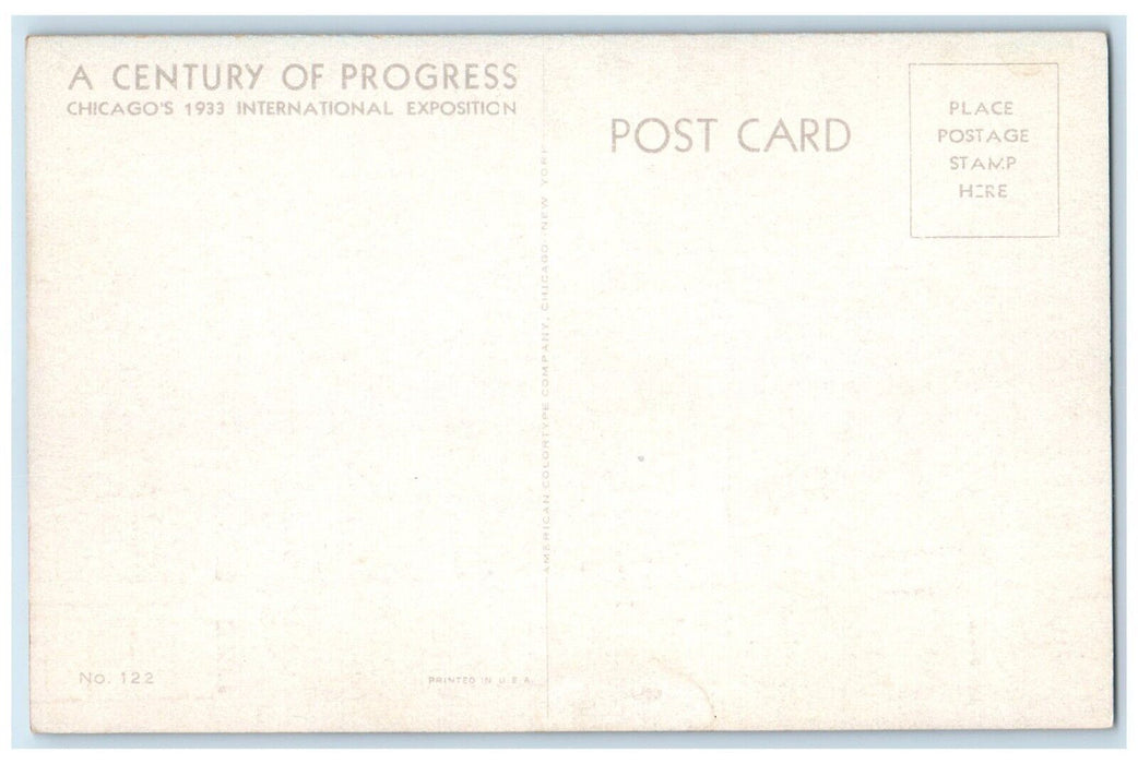 1933 Illinois State Host Building Century Of Progress Chicago IL Postcard