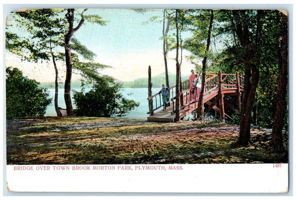 c1905 Bridge Town Brook Morton Park Plymouth Massachusetts MA Unposted Postcard