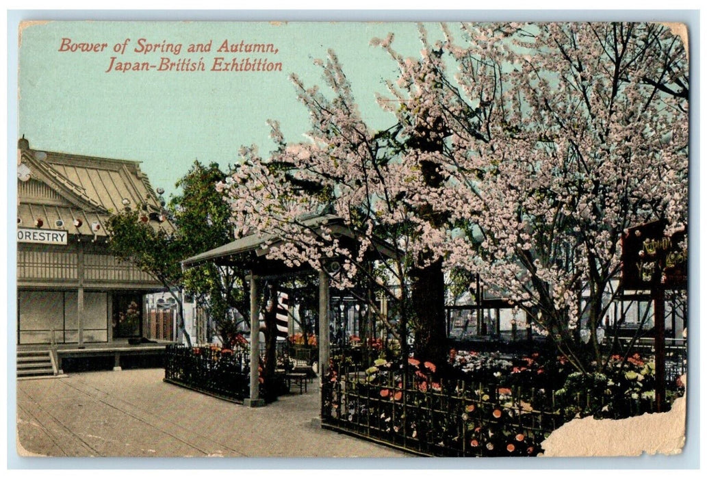 c1910's Bower Of Spring And Autumn Japan British Exhibition Antique Postcard