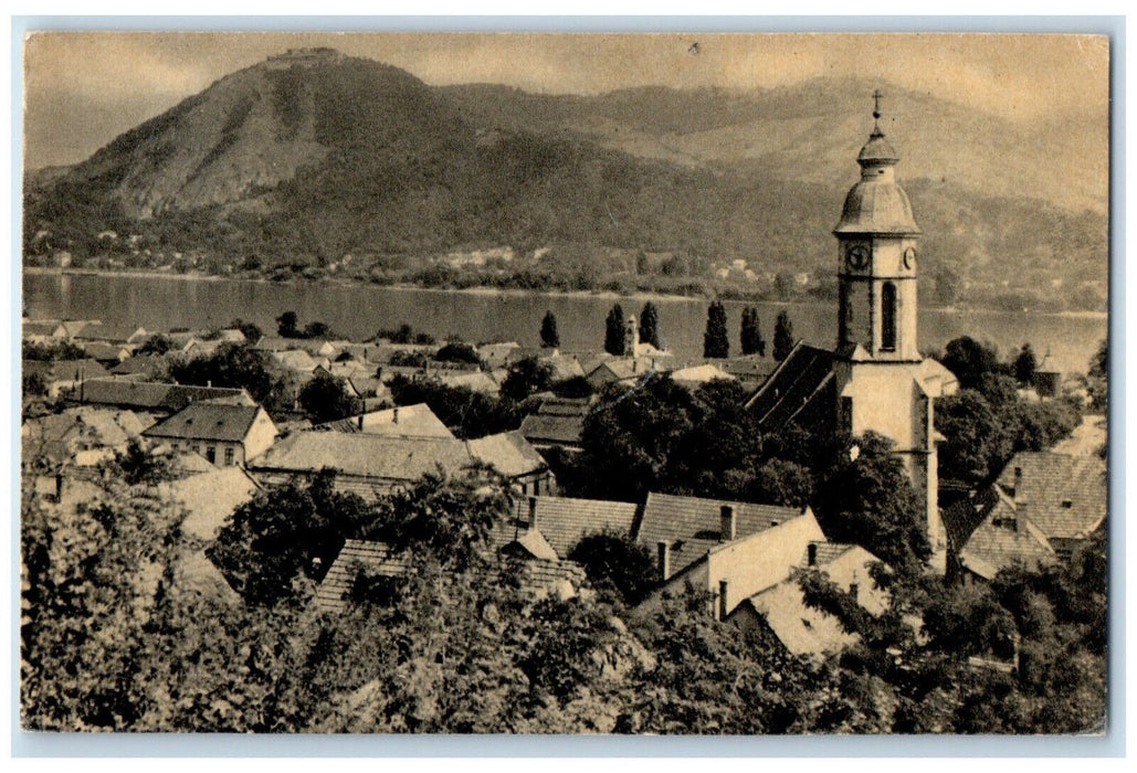 1915 Mountains and Buildings in Nagymaros Latkep Hungary Posted Postcard