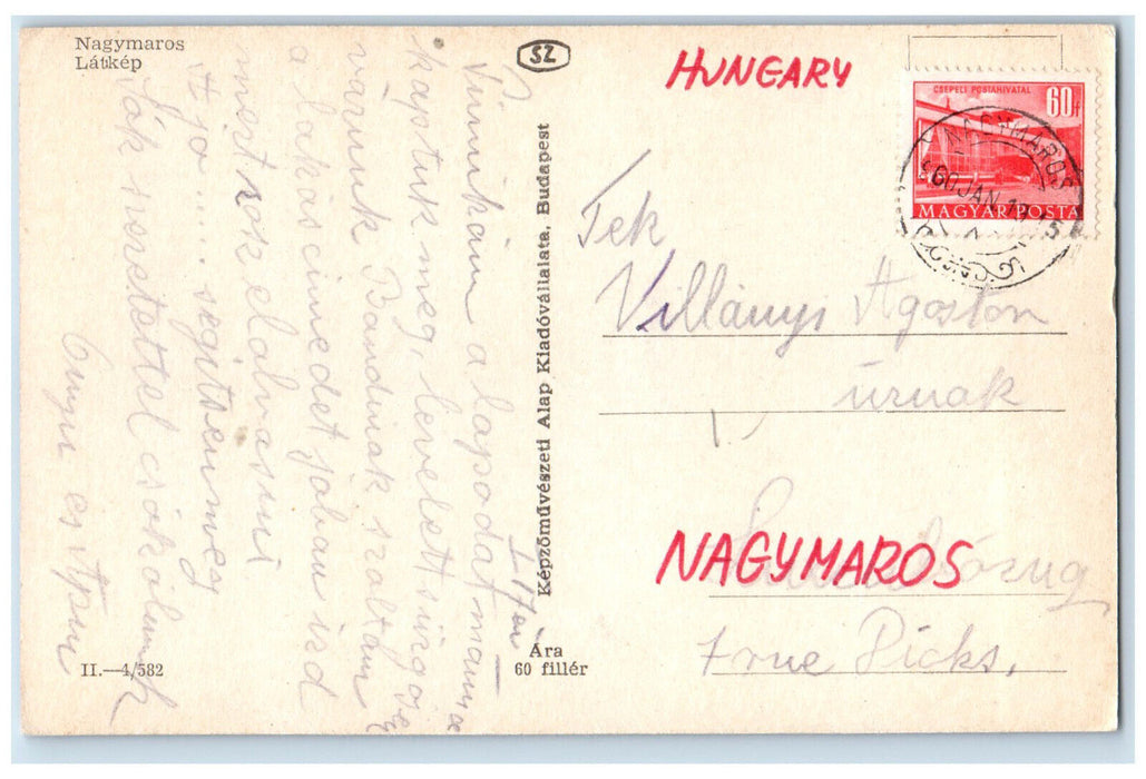 1915 Mountains and Buildings in Nagymaros Latkep Hungary Posted Postcard