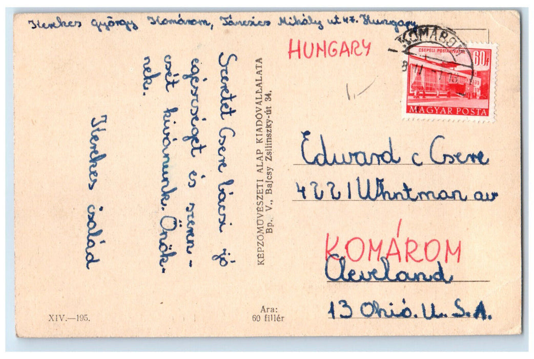 c1910 Greetings from Komarombol Komárom Hungary Multiview Posted Postcard