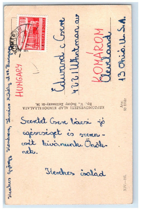 c1910 Greetings from Komarombol Komárom Hungary Multiview Posted Postcard