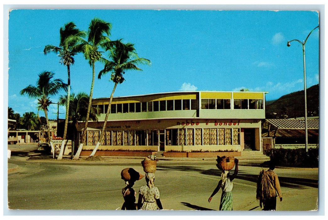1962 Nobbe & Bondel's Restaurant Bar Port-Au-Prince Haiti West Indies Postcard