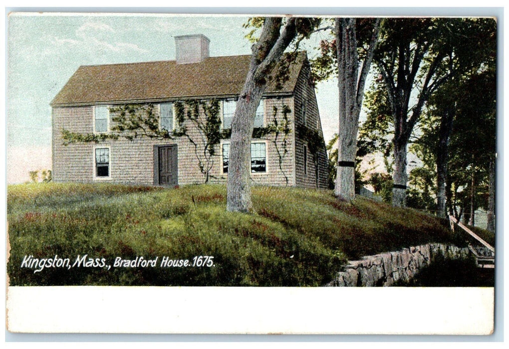 1910 Exterior Bradford House Building Kingston Massachusetts MA Antique Postcard