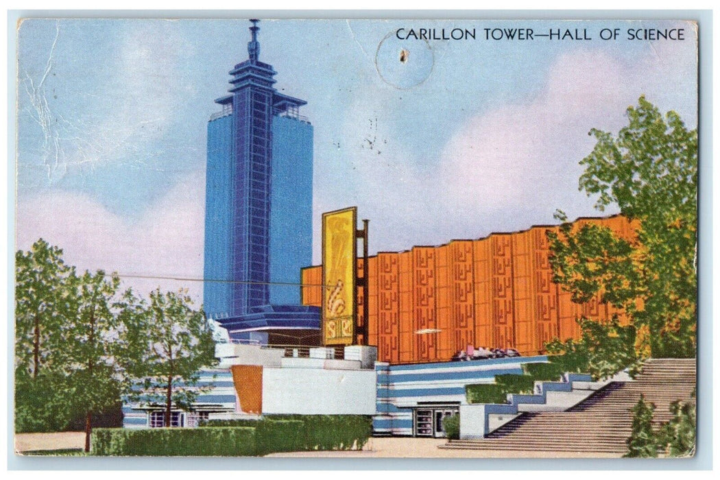 1933 Carillon Tower Hall Of Science Century Of Progress Expo Chicago IL Postcard