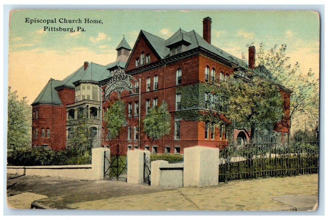 c1910 Episcopal Church Home Exterior Building Pittsburgh Pennsylvania Postcard