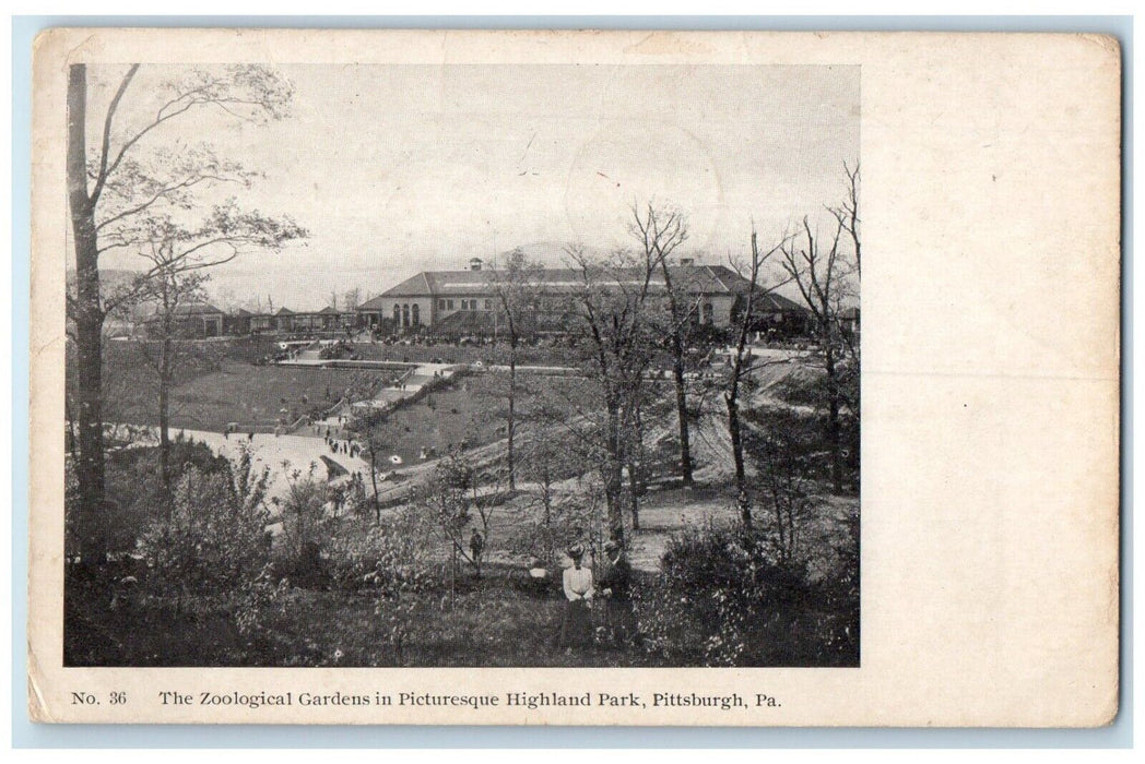 1906 Zoological Gardens Picturesque Highland Pittsburgh Pennsylvania PA Postcard