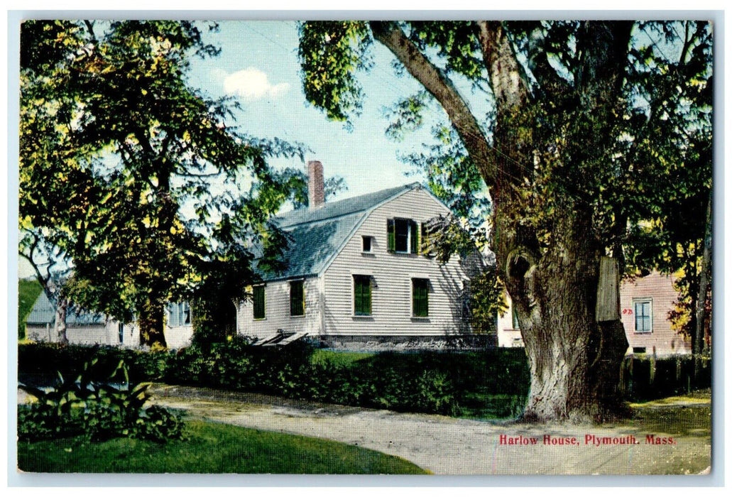 c1910 Exterior View Harlow House Plymouth Massachusetts Vintage Antique Postcard