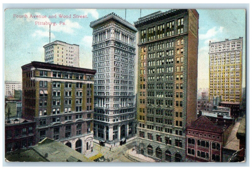 1910 Fourth Avenue Wood Street Exterior Building Pittsburg Pennsylvania Postcard