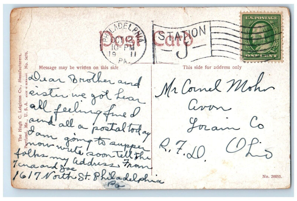 1911 Broad St. Theatre Broad Spruce Exterior Philadelphia Pennsylvania Postcard
