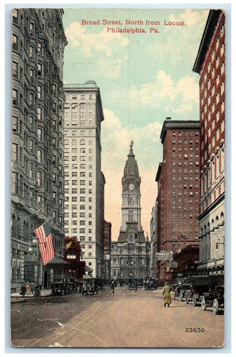 c1910 Broad Street North Locust Exterior Philadelphia Pennsylvania PA Postcard