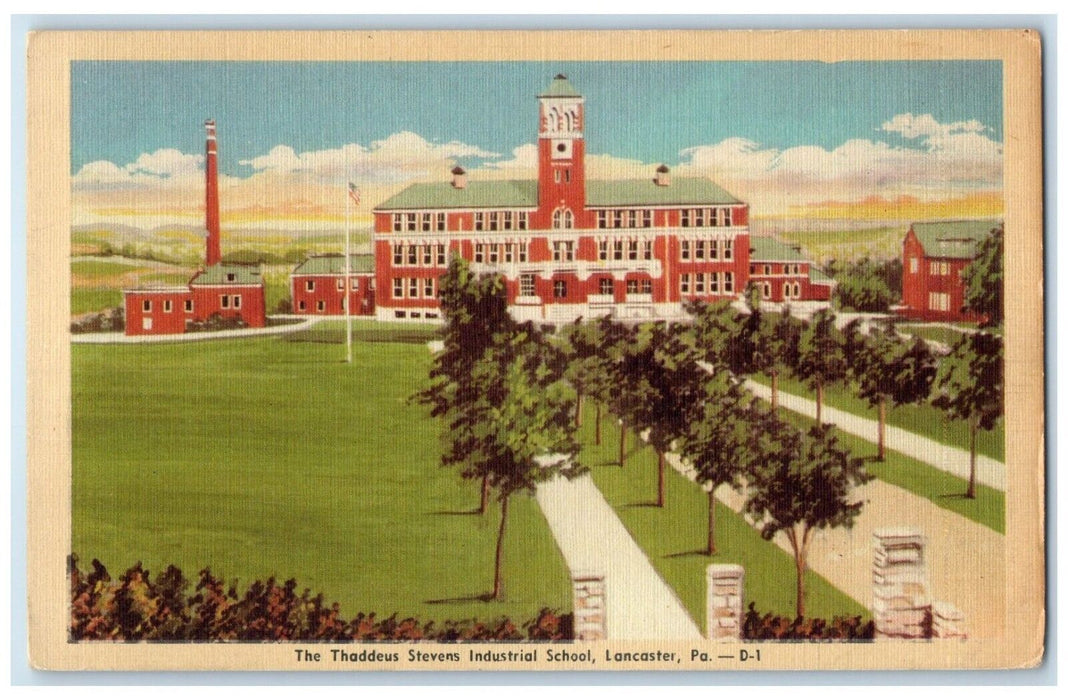 c1940 Thaddeus Stevens Industrial School Lancaster Pennsylvania Vintage Postcard