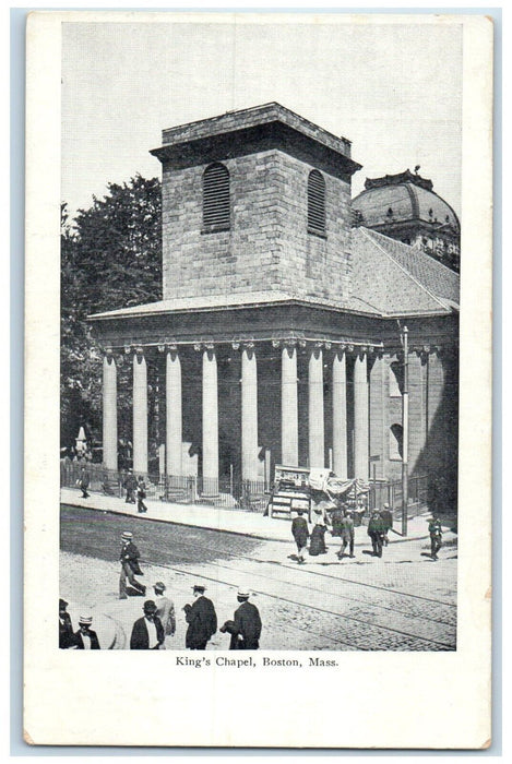 c1905 King's Chapel Exterior Building Boston Massachusetts MA Vintage Postcard