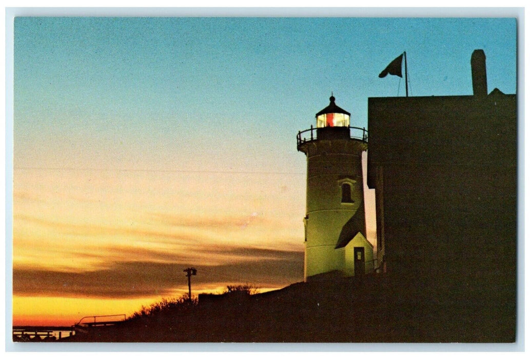 c1960 Nobska Light Point Lighthouse Coastal Woods Hole Massachusetts MA Postcard