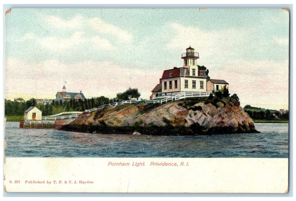 c1905 Pomham Light Exterior Building Providence Rhode Island RI Vintage Postcard