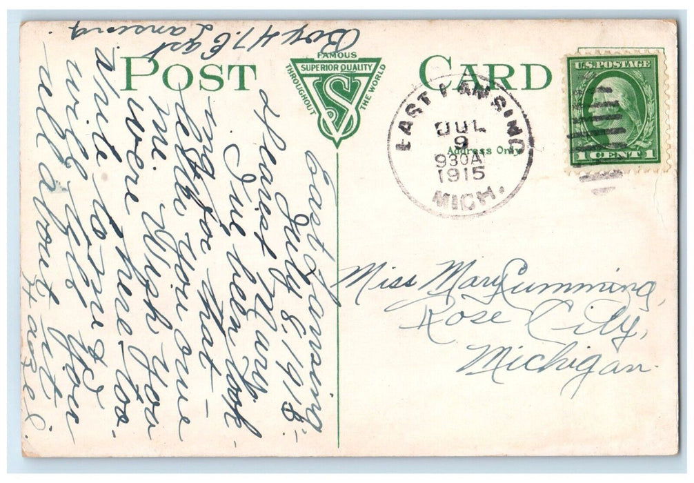 1915 Exterior View Post Office & City Hall Building Lansing Michigan MI Postcard