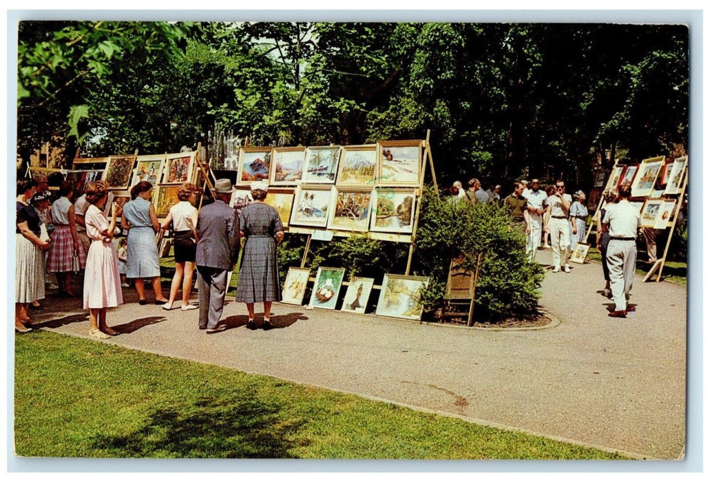 1981 Clothesline Art Show Bronson Park Kalamazoo Michigan MI Vintage Postcard