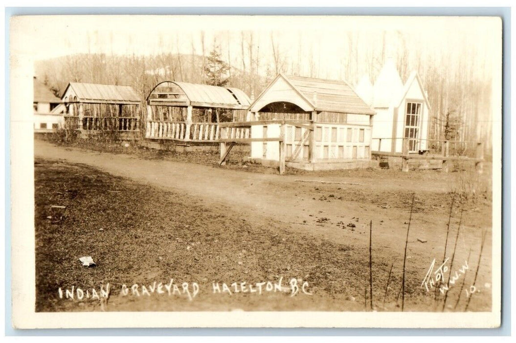 c1905 Indian Graveyard View British Columbia Canada RPPC Photo Unposted Postcard