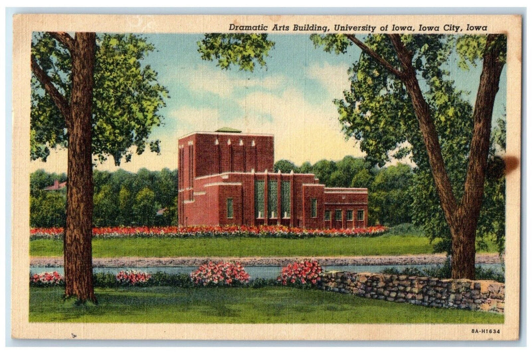 1951 Dramatic Arts Building University Of Iowa Iowa City IA Vintage Postcard
