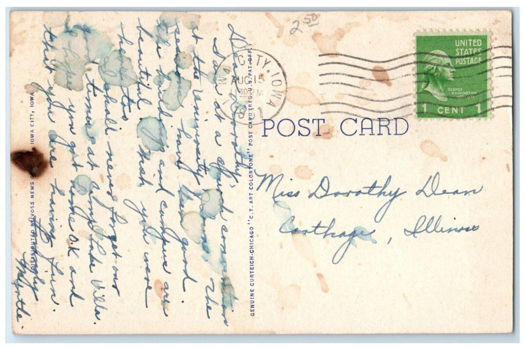 1951 Dramatic Arts Building University Of Iowa Iowa City IA Vintage Postcard