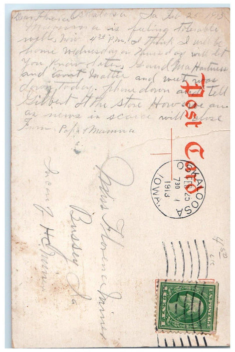 1913 Central Holiness University Building Campus Oskaloosa Iowa IA Postcard