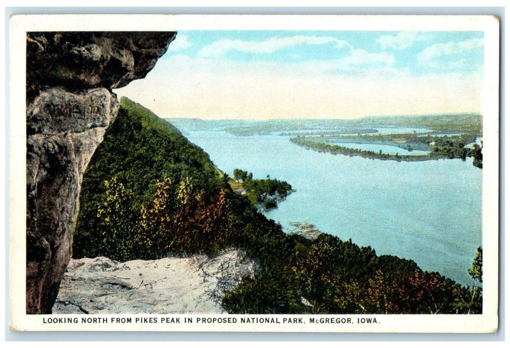c1930s Looking North From Pikes Peak Proposed National Park McGregor IA Postcard