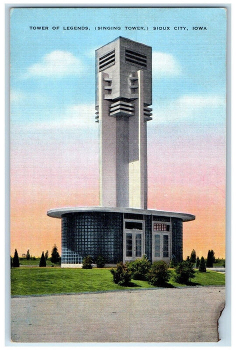 c1960's Tower Of Legends Singing Tower Sioux City Iowa IA Vintage Postcard